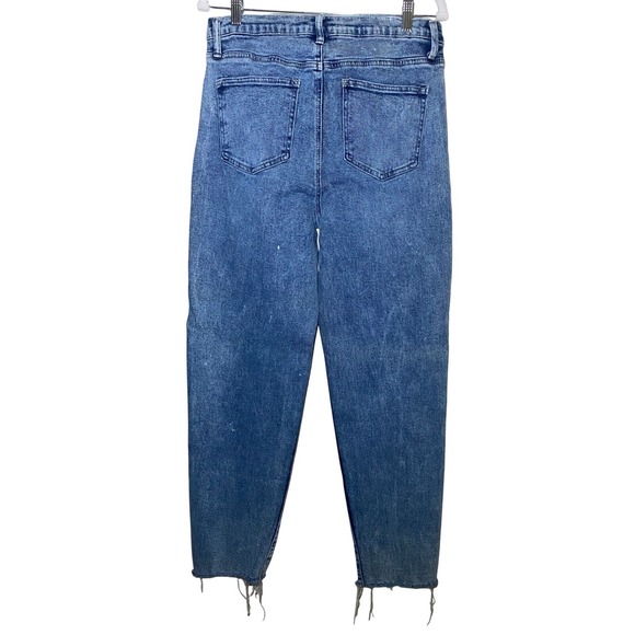 Fashion Nova Womens High Rise Acid Wash Distressed Hem Jeans Size 13/31 - Picture 3 of 4